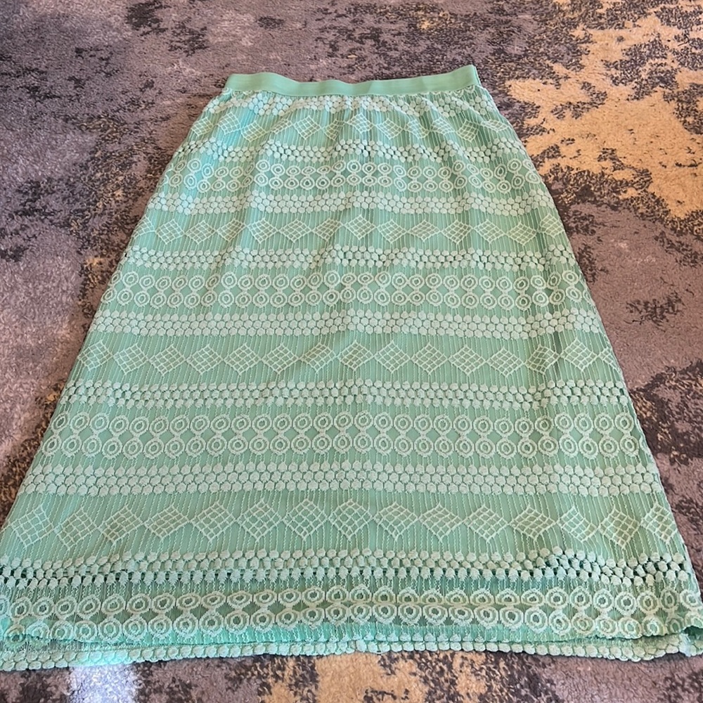 Sea foam Green Lace Skirt 14/16W